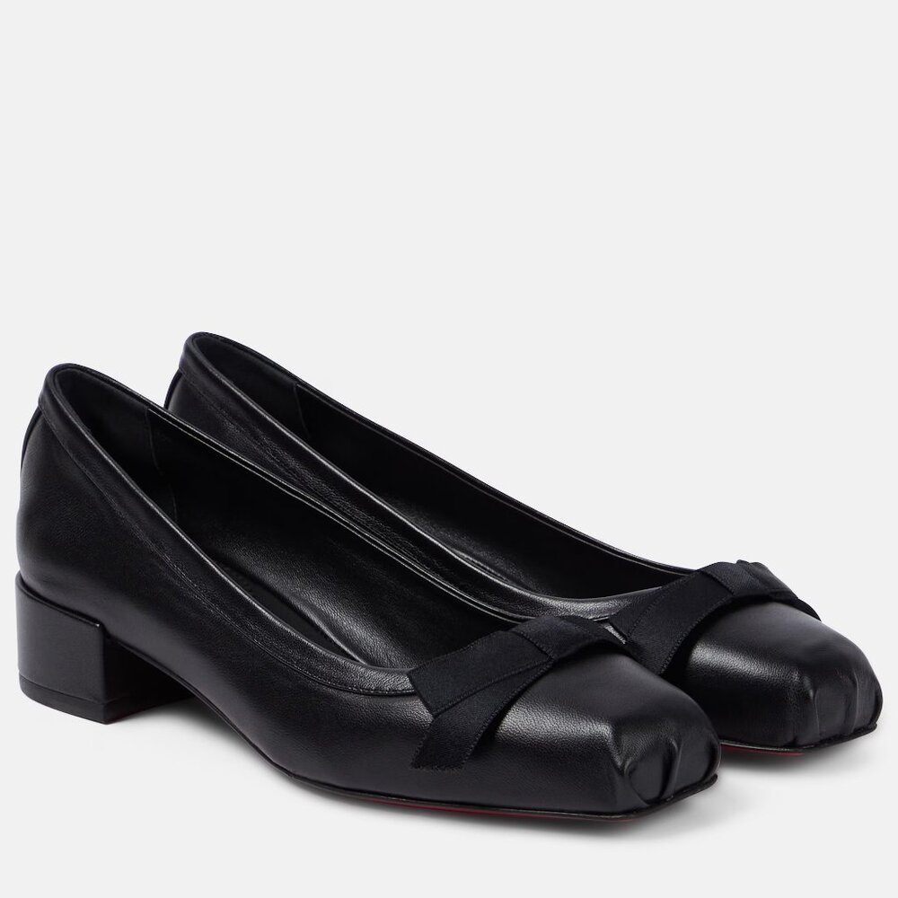 Christian Louboutin MAMAFLIRT Square Tow Low Heel Ballerina Pumps Shoes Bow New